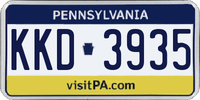 PA license plate KKD3935