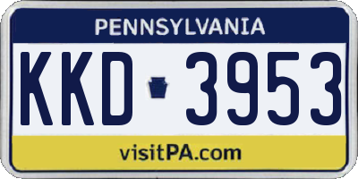 PA license plate KKD3953
