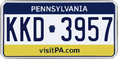 PA license plate KKD3957