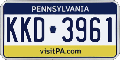 PA license plate KKD3961