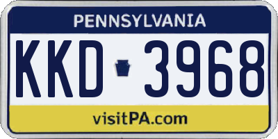 PA license plate KKD3968