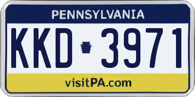 PA license plate KKD3971
