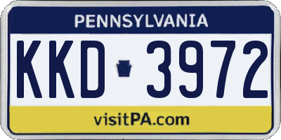 PA license plate KKD3972