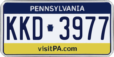 PA license plate KKD3977