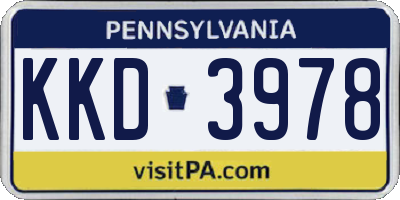 PA license plate KKD3978