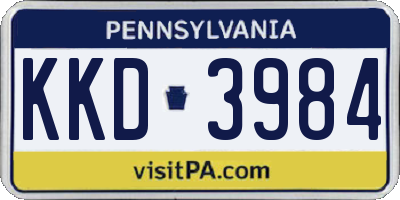PA license plate KKD3984