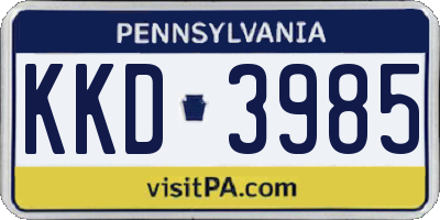 PA license plate KKD3985