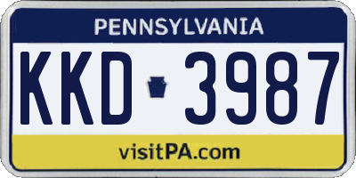 PA license plate KKD3987