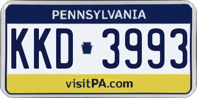 PA license plate KKD3993