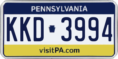 PA license plate KKD3994