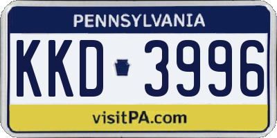 PA license plate KKD3996