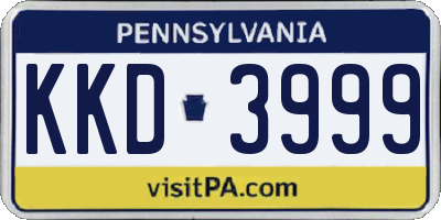 PA license plate KKD3999
