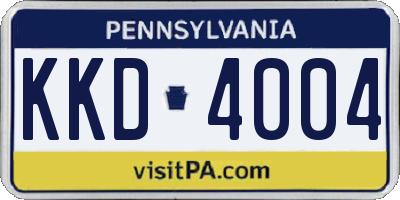 PA license plate KKD4004