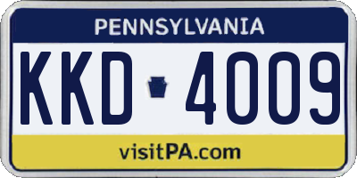 PA license plate KKD4009