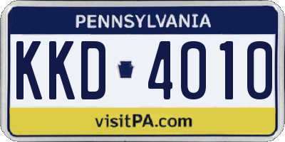 PA license plate KKD4010