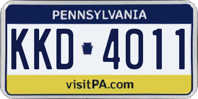 PA license plate KKD4011