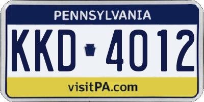 PA license plate KKD4012