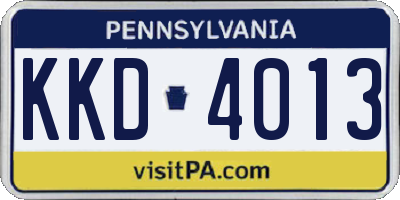 PA license plate KKD4013