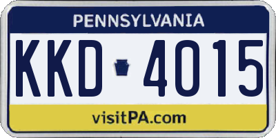 PA license plate KKD4015