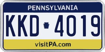 PA license plate KKD4019