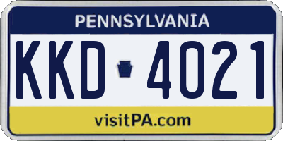 PA license plate KKD4021