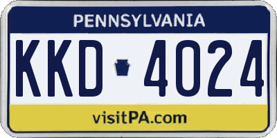 PA license plate KKD4024
