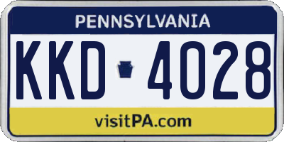 PA license plate KKD4028