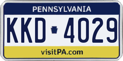 PA license plate KKD4029