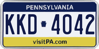 PA license plate KKD4042
