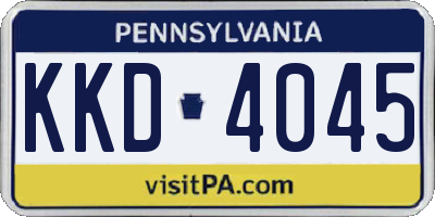 PA license plate KKD4045