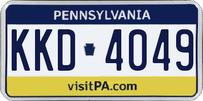 PA license plate KKD4049