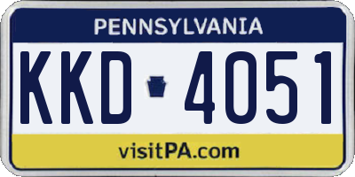 PA license plate KKD4051