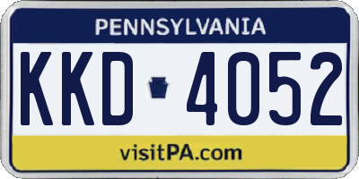 PA license plate KKD4052