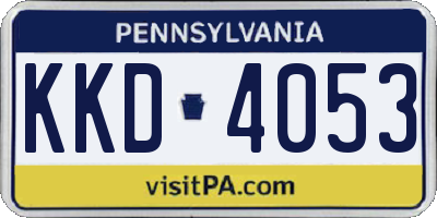 PA license plate KKD4053