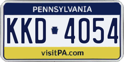 PA license plate KKD4054