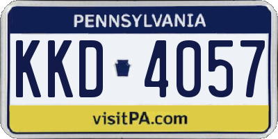 PA license plate KKD4057