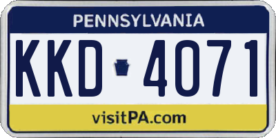 PA license plate KKD4071