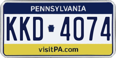 PA license plate KKD4074