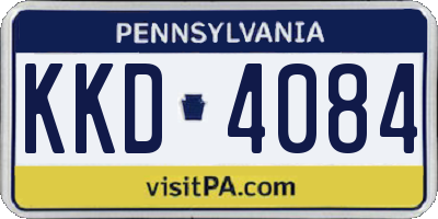 PA license plate KKD4084