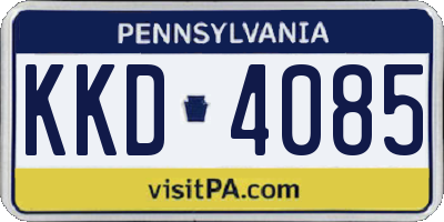 PA license plate KKD4085