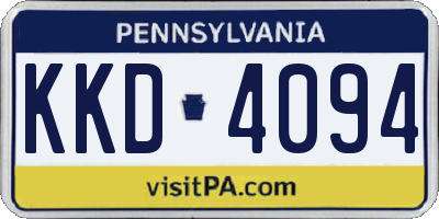 PA license plate KKD4094