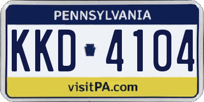 PA license plate KKD4104
