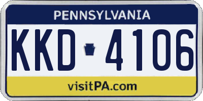PA license plate KKD4106