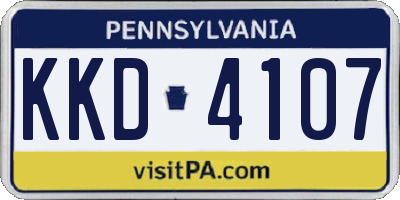 PA license plate KKD4107