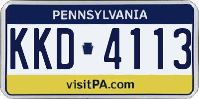 PA license plate KKD4113