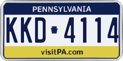 PA license plate KKD4114