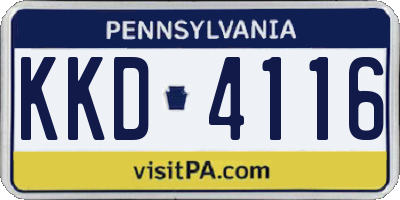 PA license plate KKD4116