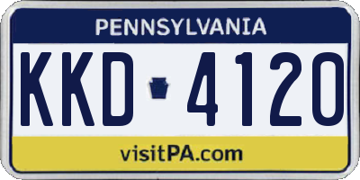 PA license plate KKD4120