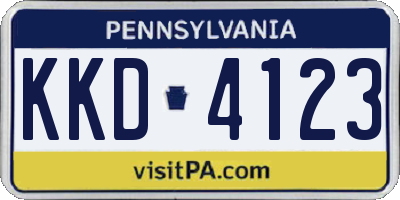 PA license plate KKD4123