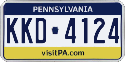 PA license plate KKD4124